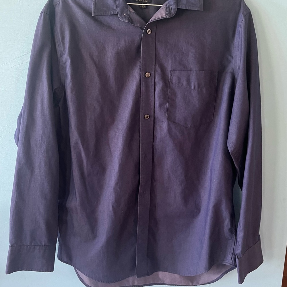 Banana Republic CLASSIC FIT NON-IRON SHIRT Blue Men Sz L 16-16.5